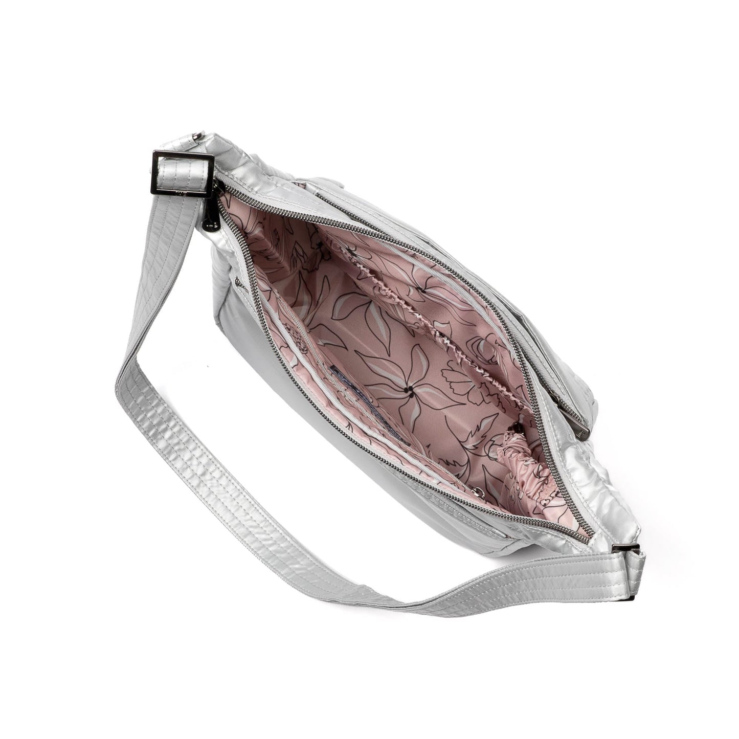 Flutter SE Crossbody Bag - METALLIC SILVER - FlutterSE_MetallicSilver_05