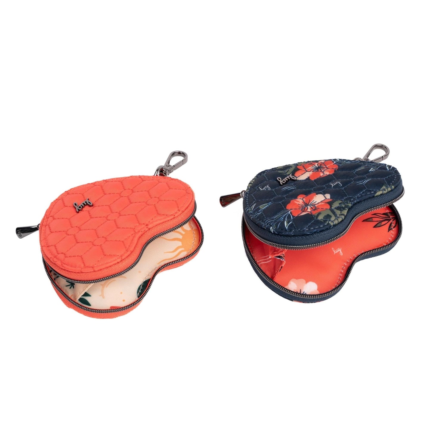 Heart Pouch 2pc Set - PAPAYA ALOHA NAVY - 24297_HeartPouches2PCS_Papaya_AlohaNavy_Angle_03_cad36af8-23f7-4cfd-b10d-bbdfee514d46