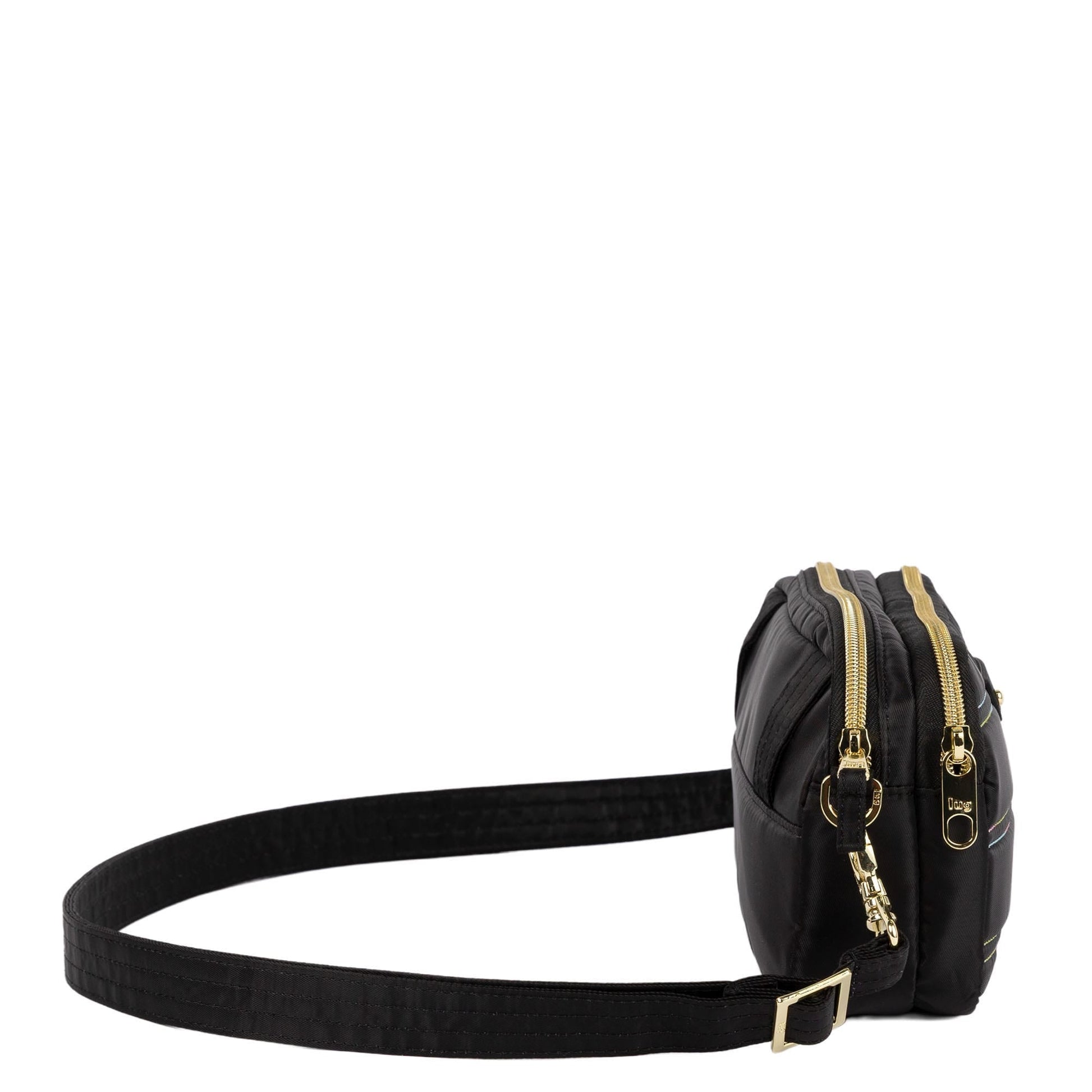 Coupe XL Plus Convertible Crossbody Bag with Charm Bar - BLACK ICEPOP STITCH - 24757_CoupeXLPlus-w-CharmBar_BlackRainbowIcepop_Angle_03