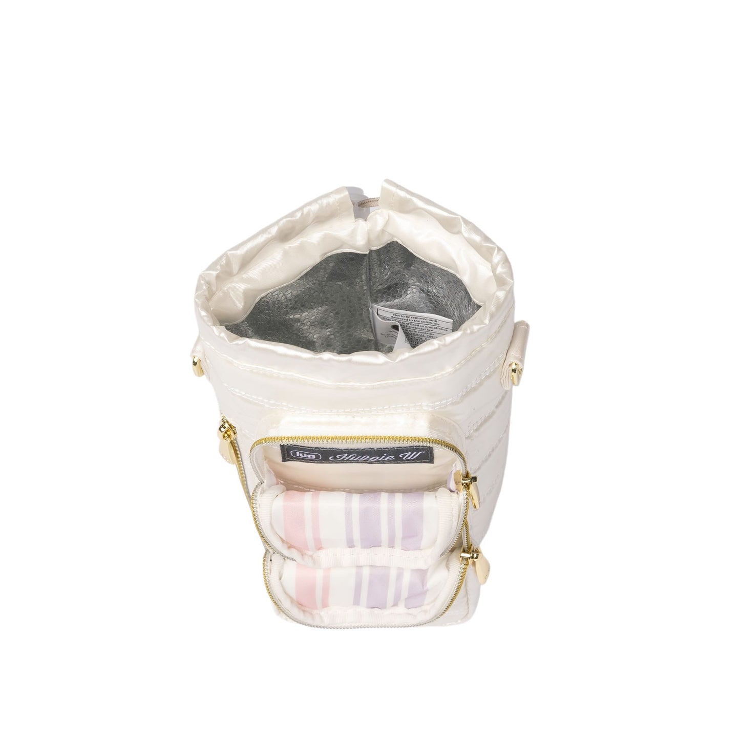 Huggie Wide Crossbody Water Bottle Holder with Charm Bar - METALLIC DIAMOND - 24768_HuggieWide_MetallicDiamond_Angle_06
