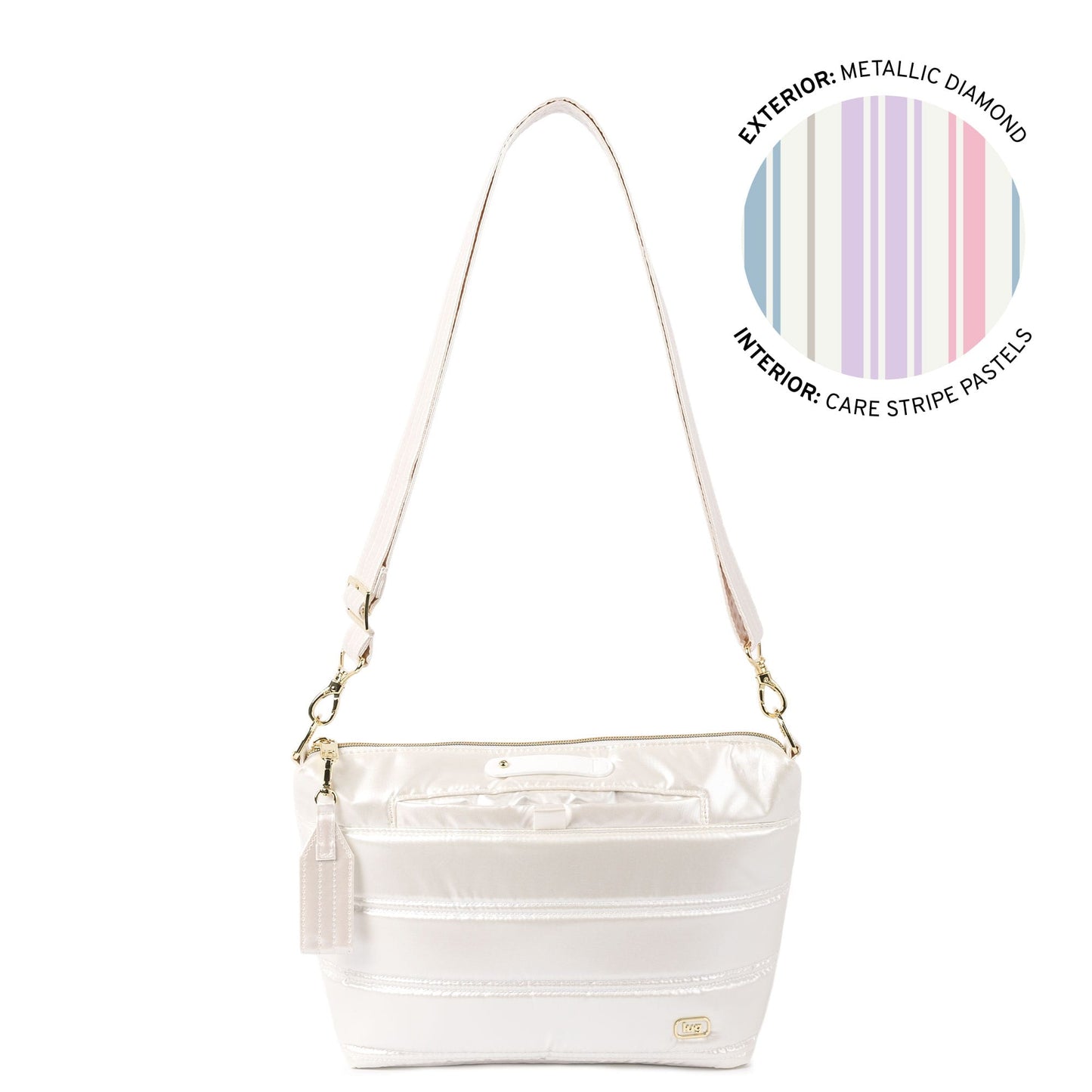 Flare 2 Crossbody Bag with Puller - METALLIC DIAMOND - 24774_Flare2wPuller_MetallicDiamond_Angle_01-copy