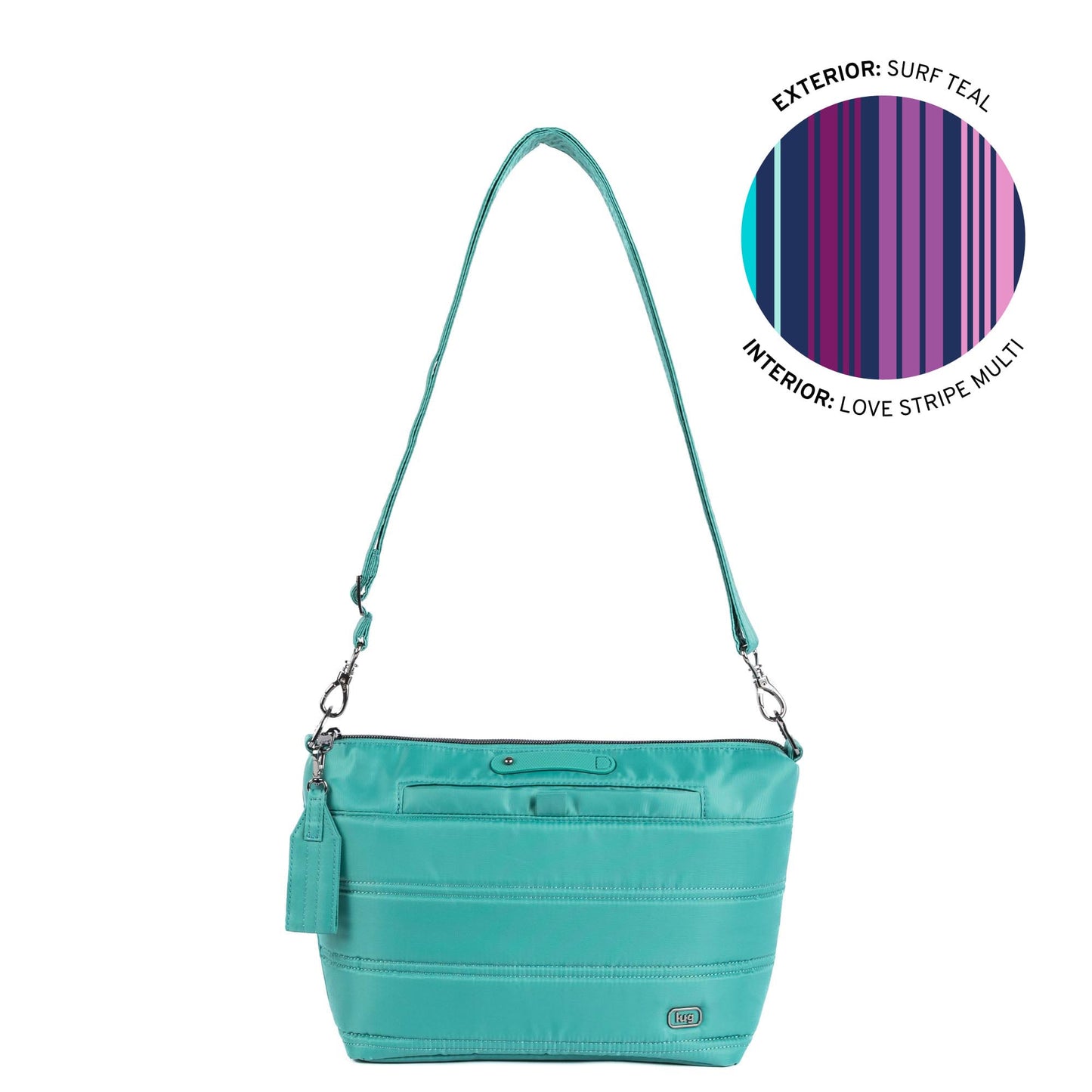 Flare 2 Crossbody Bag with Puller - SURF TEAL - 24779_Flare2_SurfTeal_Angle_01