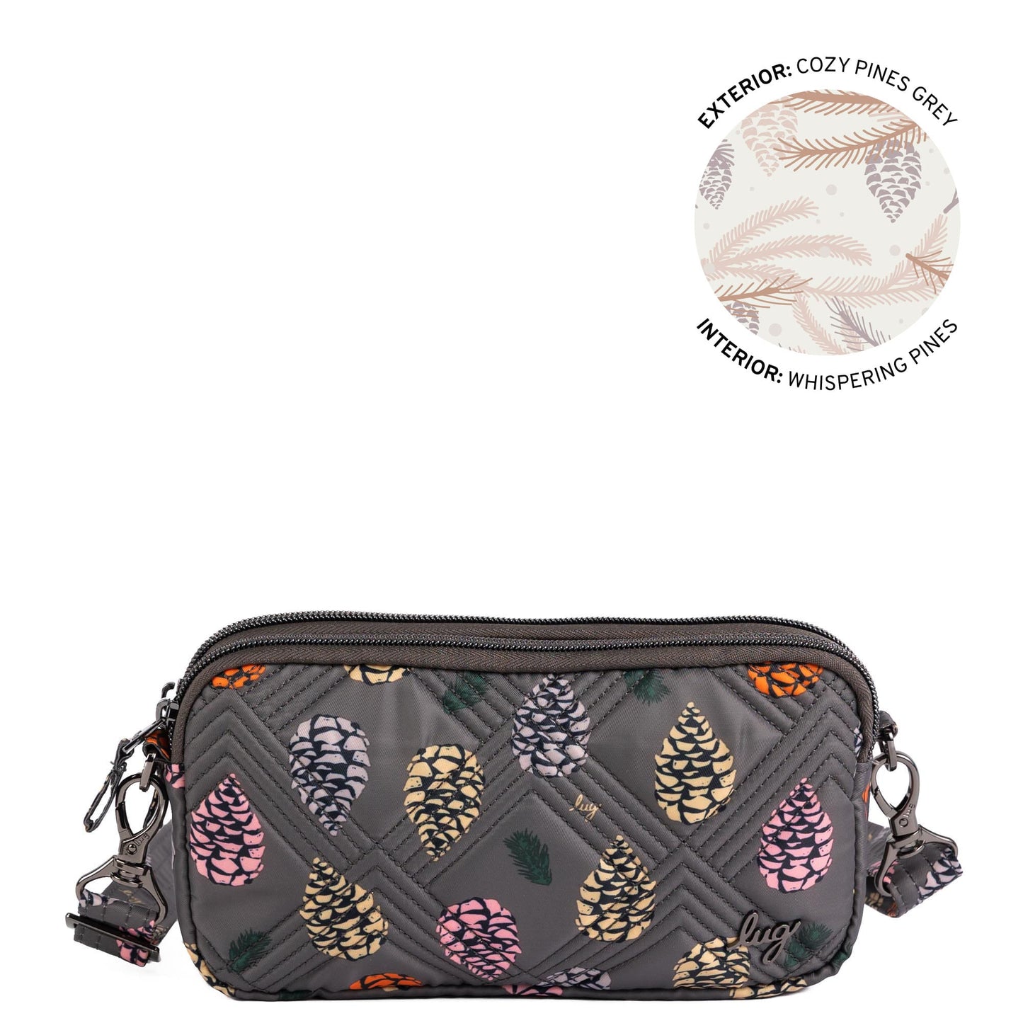 Coupe XL Convertible Crossbody Bag - COZY PINES GREY - 25423_CoupeXL_CozyPinesGrey_Angle_01
