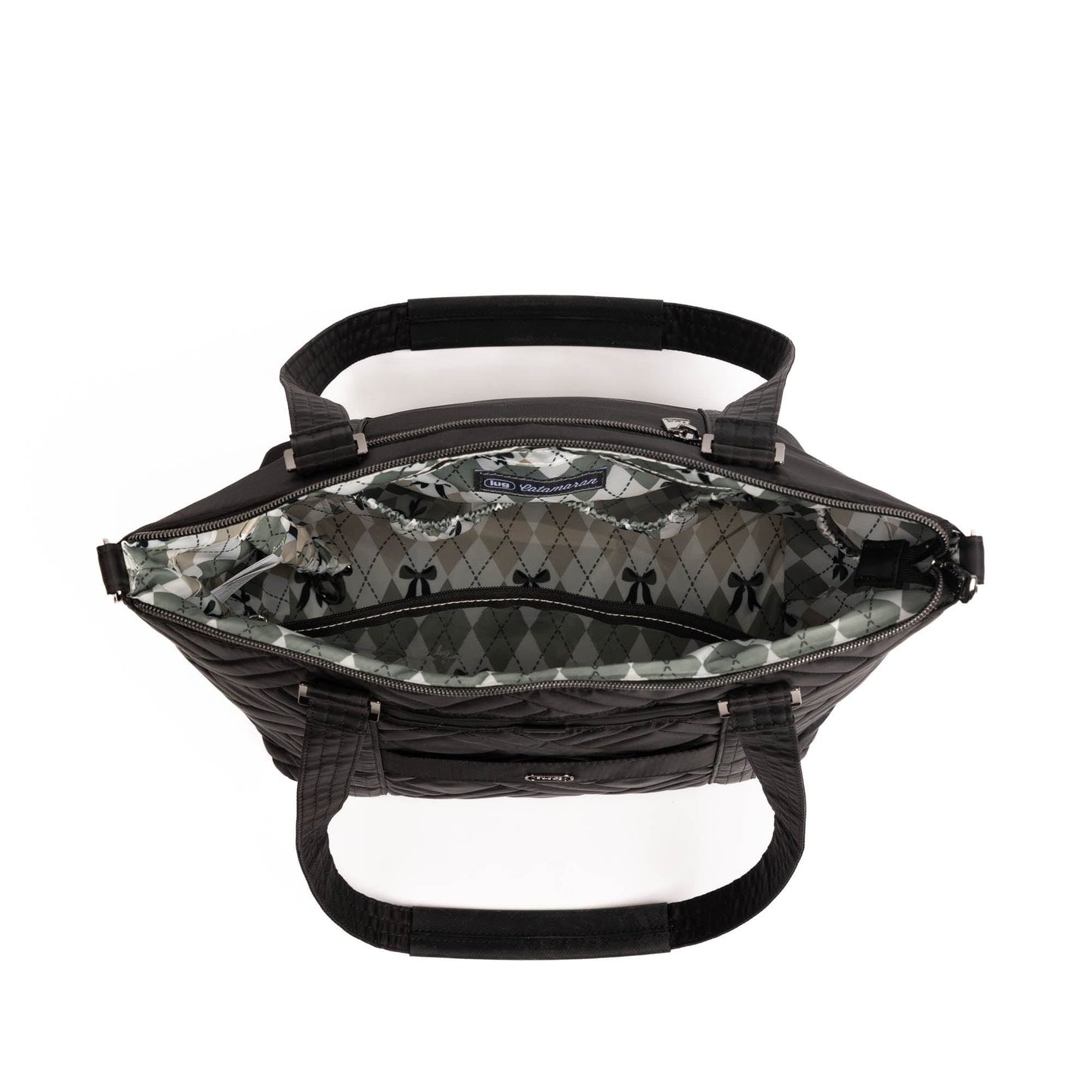 Catamaran Tote Bag & Removable Pouch - BLACK - 25489_Catamaran_Black_Angle_06