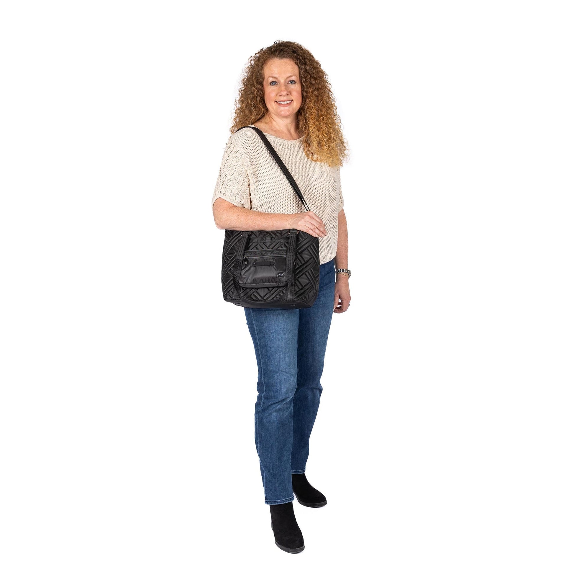 Catamaran Tote Bag & Removable Pouch - - 25489_Catamaran_Black_BagProportion_01