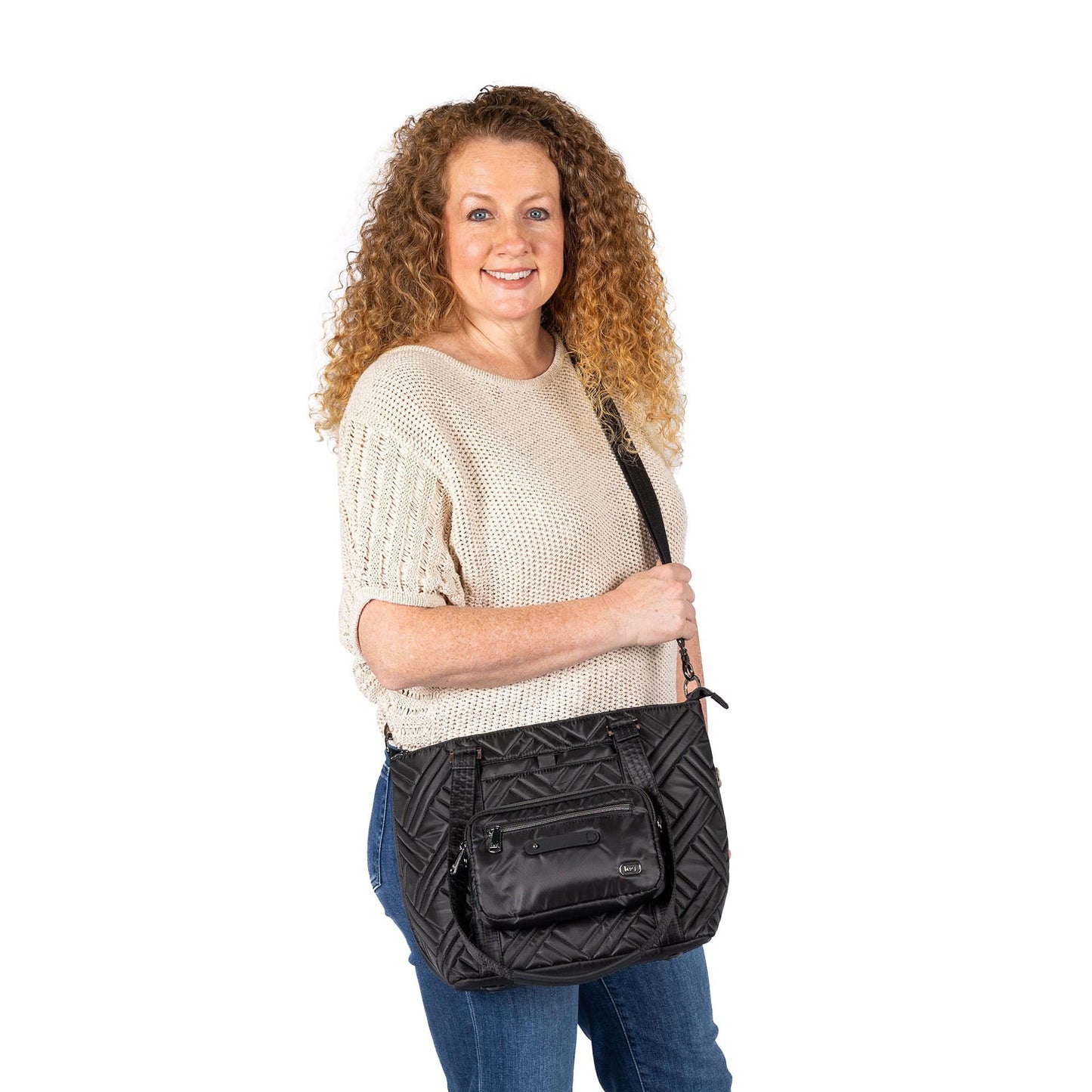 Catamaran Tote Bag & Removable Pouch - - 25489_Catamaran_Black_BagProportion_03
