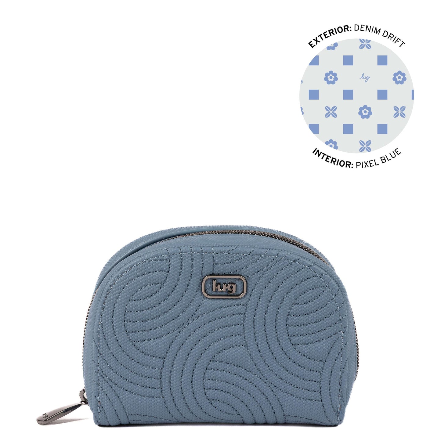 Kolo Mini Jewelry Matte Luxe VL Pouch with Charm Bar - DENIM DRIFT - 25811_KoloML_DenimDrift_Angle_01