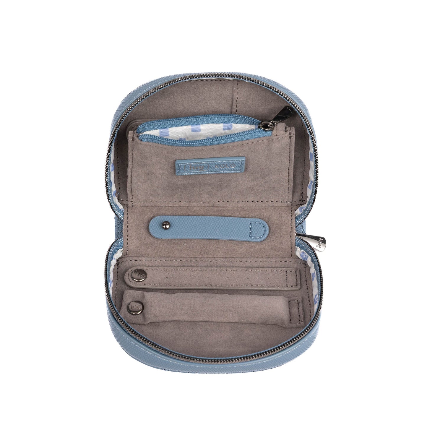 Kolo Mini Jewelry Matte Luxe VL Pouch with Charm Bar - DENIM DRIFT - 25811_KoloML_DenimDrift_Angle_05