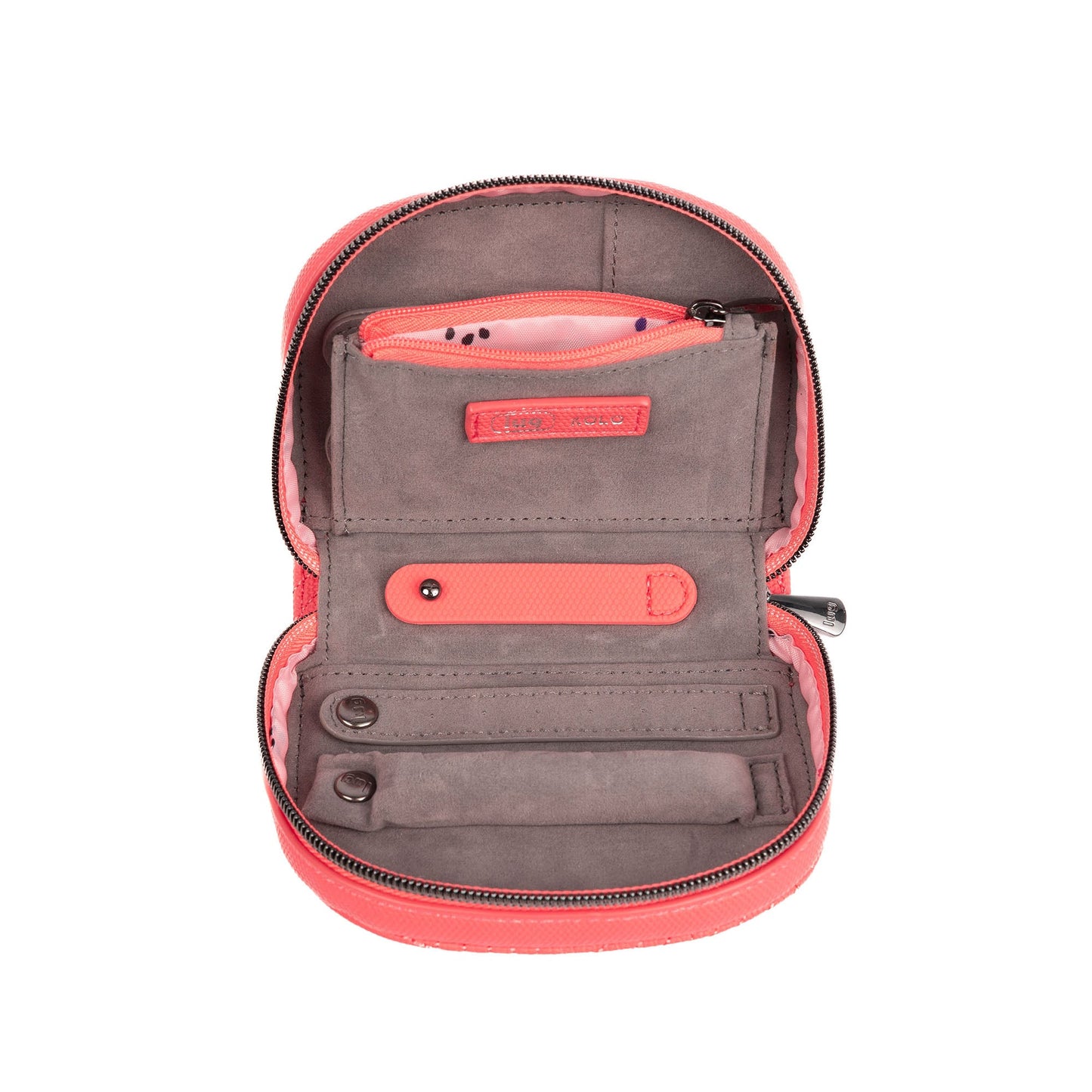 Kolo Mini Jewelry Matte Luxe VL Pouch with Charm Bar - PINK GRAPEFRUIT - 25812_KoloML_PinkGrapefruit_Angle_05