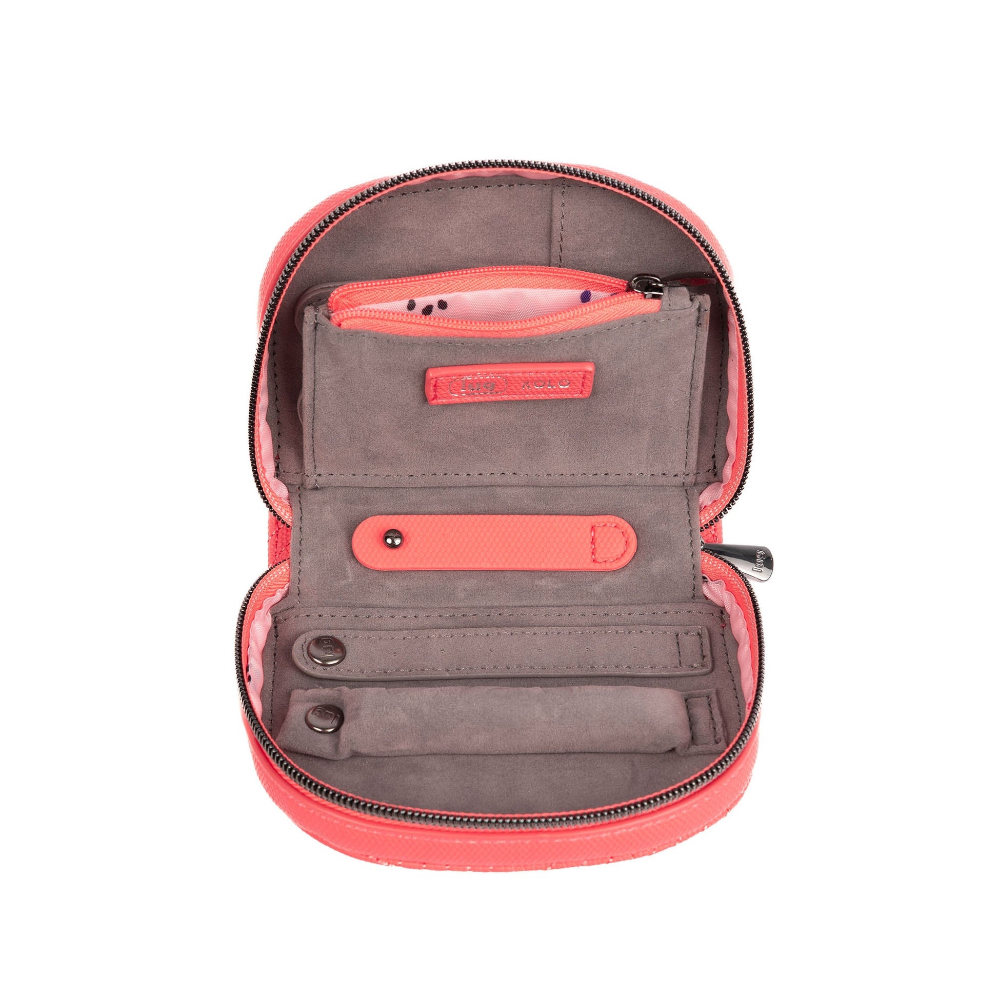 Kolo Mini Jewelry Matte Luxe VL Pouch with Charm Bar - PINK GRAPEFRUIT - 25812_KoloML_PinkGrapefruit_Angle_05