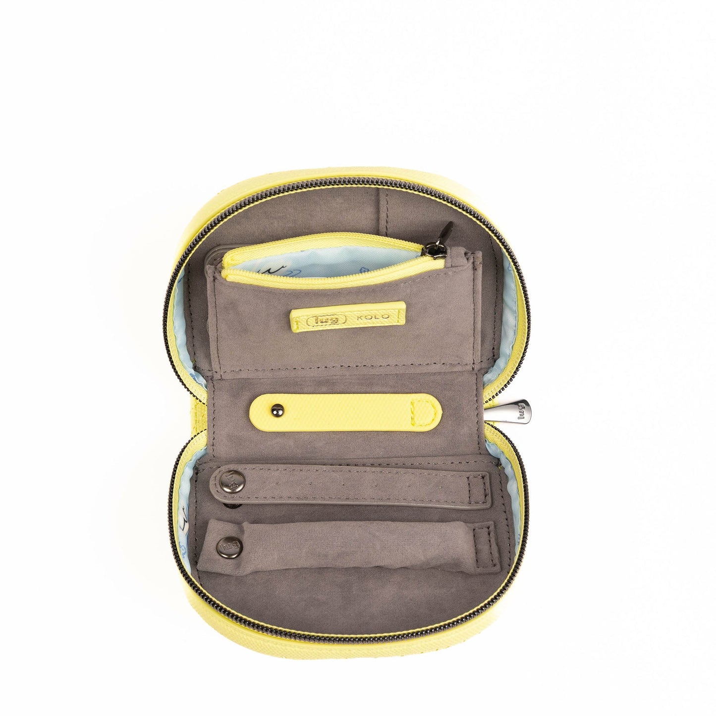 Kolo Mini Jewelry Matte Luxe VL Pouch with Charm Bar - BUTTERCUP YELLOW - 25813_KoloML_ButtercupYellow_Angle_05