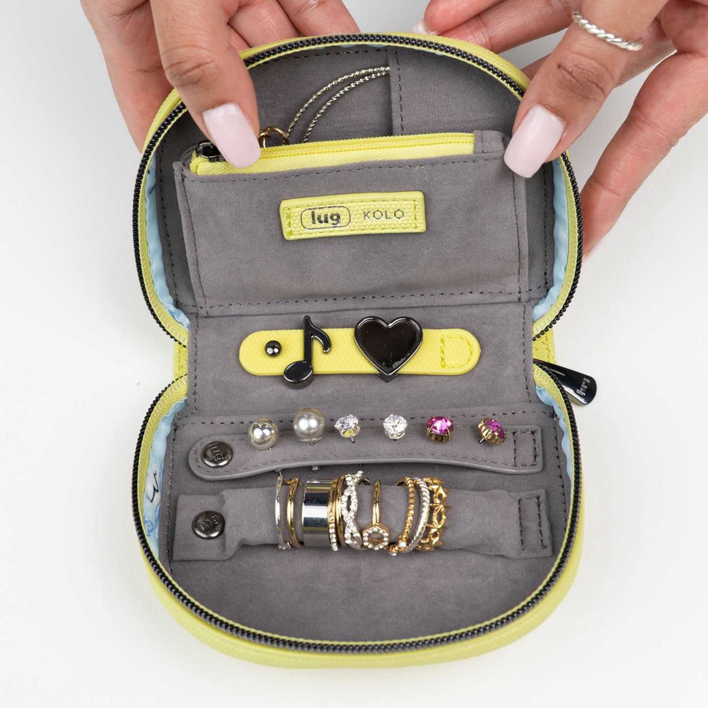 Kolo Mini Jewelry Matte Luxe VL Pouch with Charm Bar - - 25813_KoloML_ButtercupYellow_Lifestyle_03