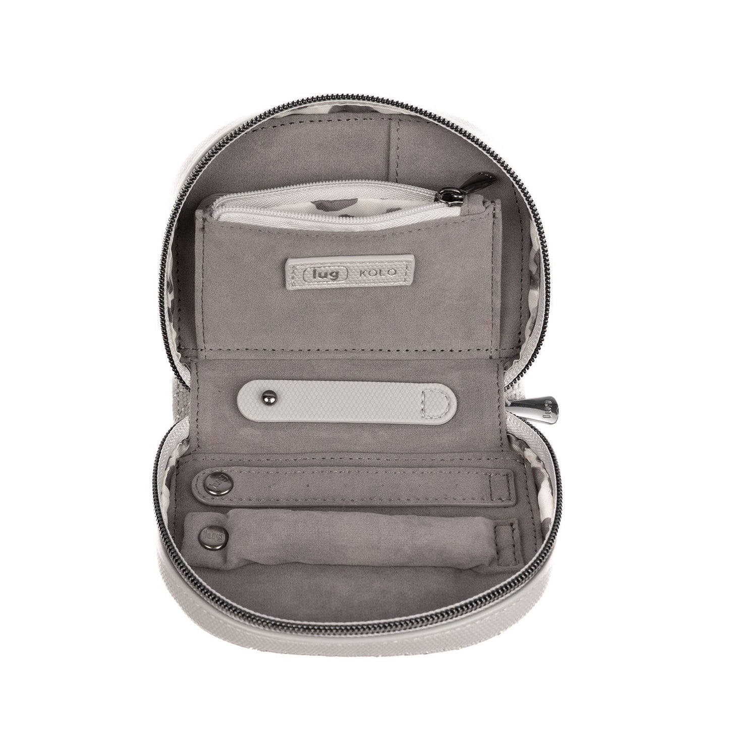 Kolo Mini Jewelry Matte Luxe VL Pouch with Charm Bar - CLOUD GREY - 25814_KoloML_CloudGrey_Angle_05