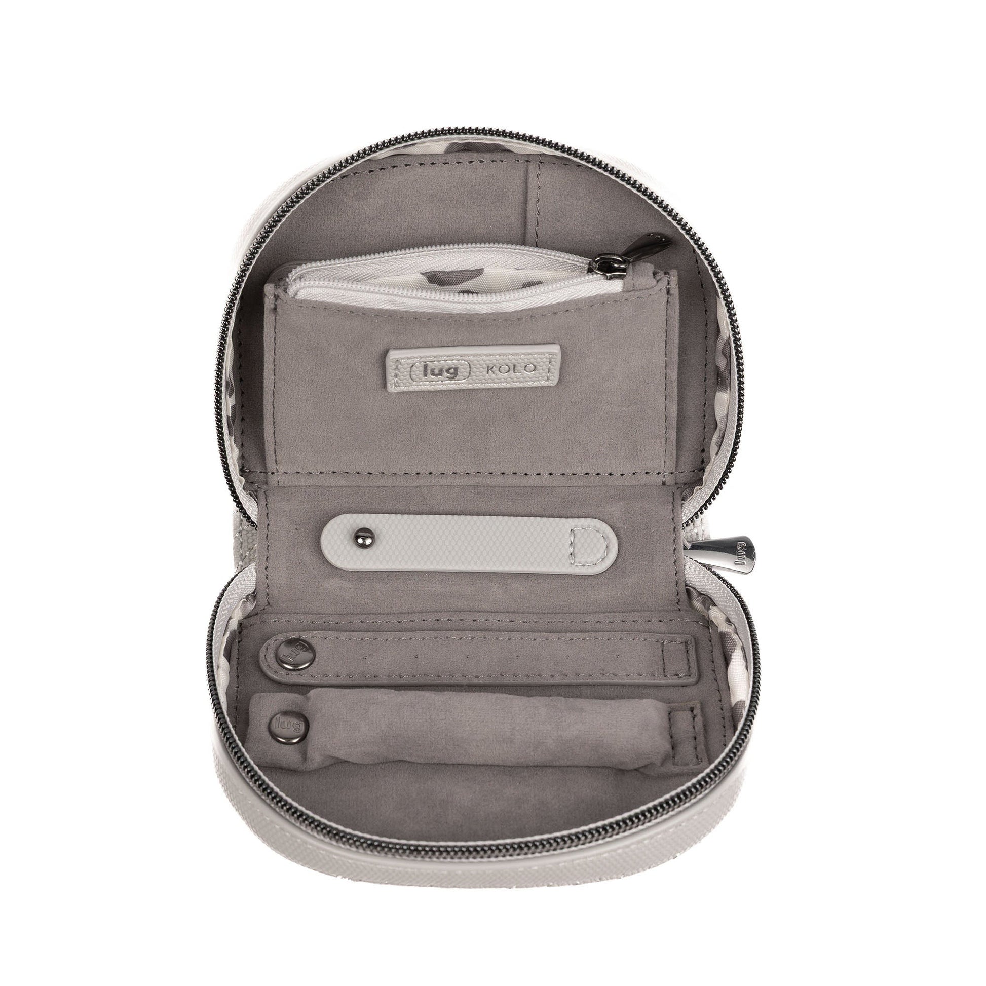 Kolo Mini Jewelry Matte Luxe VL Pouch with Charm Bar - CLOUD GREY - 25814_KoloML_CloudGrey_Angle_05