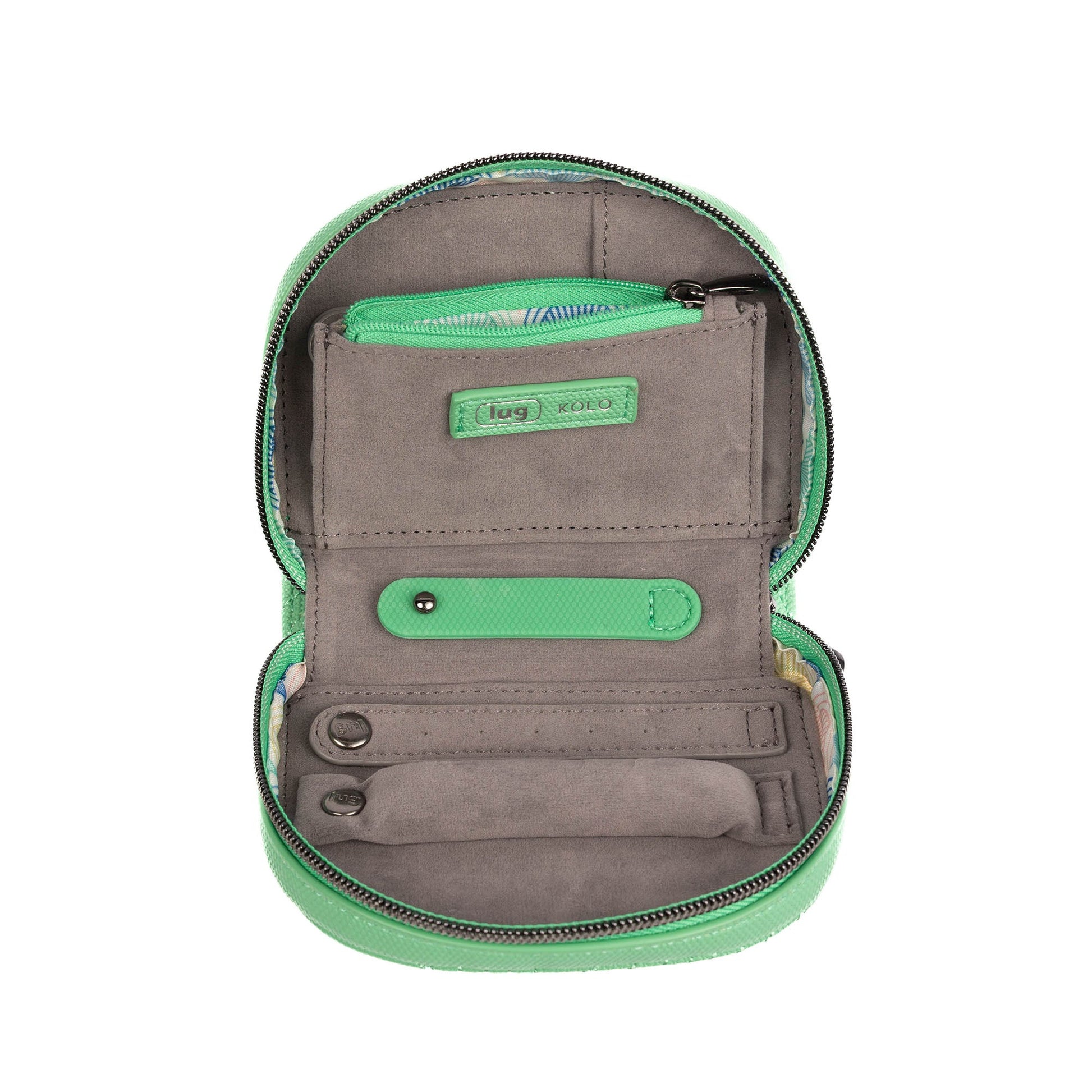 Kolo Mini Jewelry Matte Luxe VL Pouch with Charm Bar - SPEARMINT GREEN - 25817_KoloML_SpearmintGreen_Angle_05