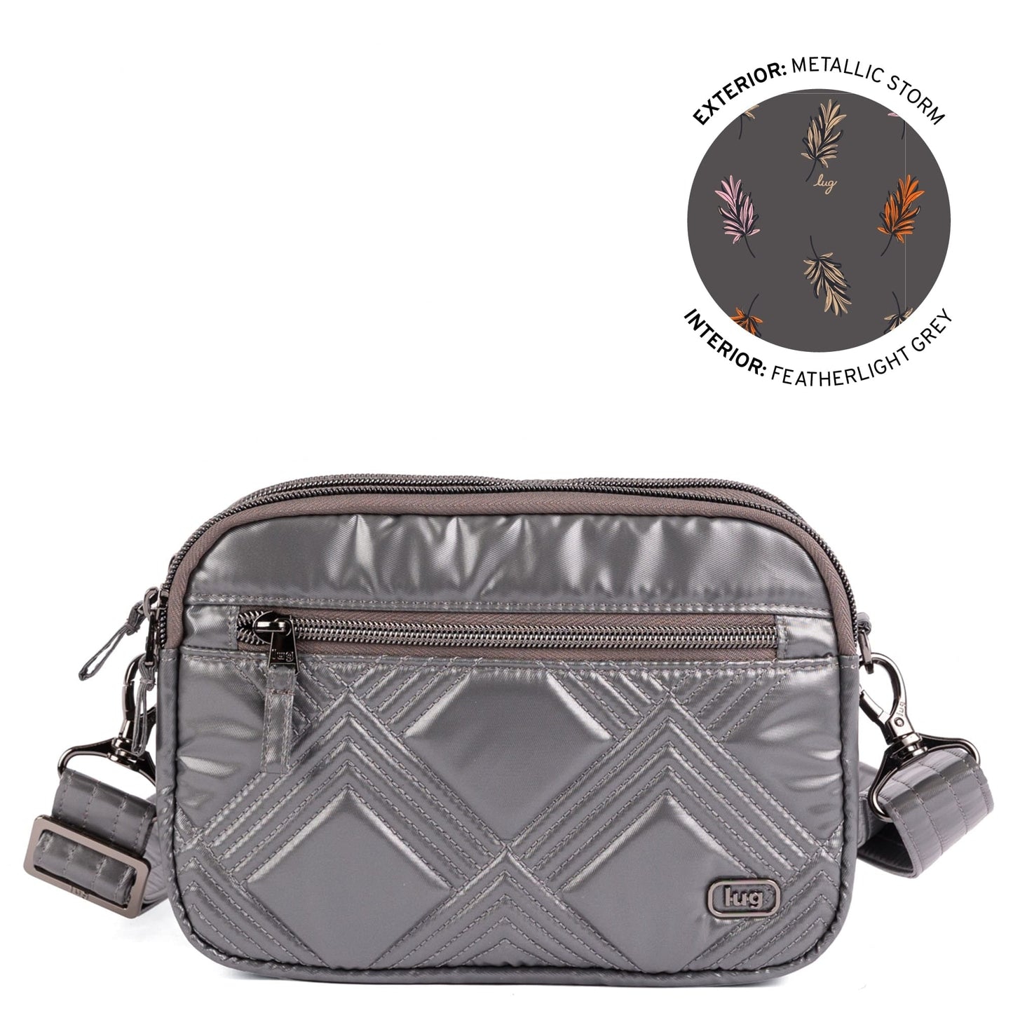 Super Coupe 2 Convertible Crossbody Bag - METALLIC STORM - 25974_Super-Coupe-2_Metallic-Storm_Angle_01