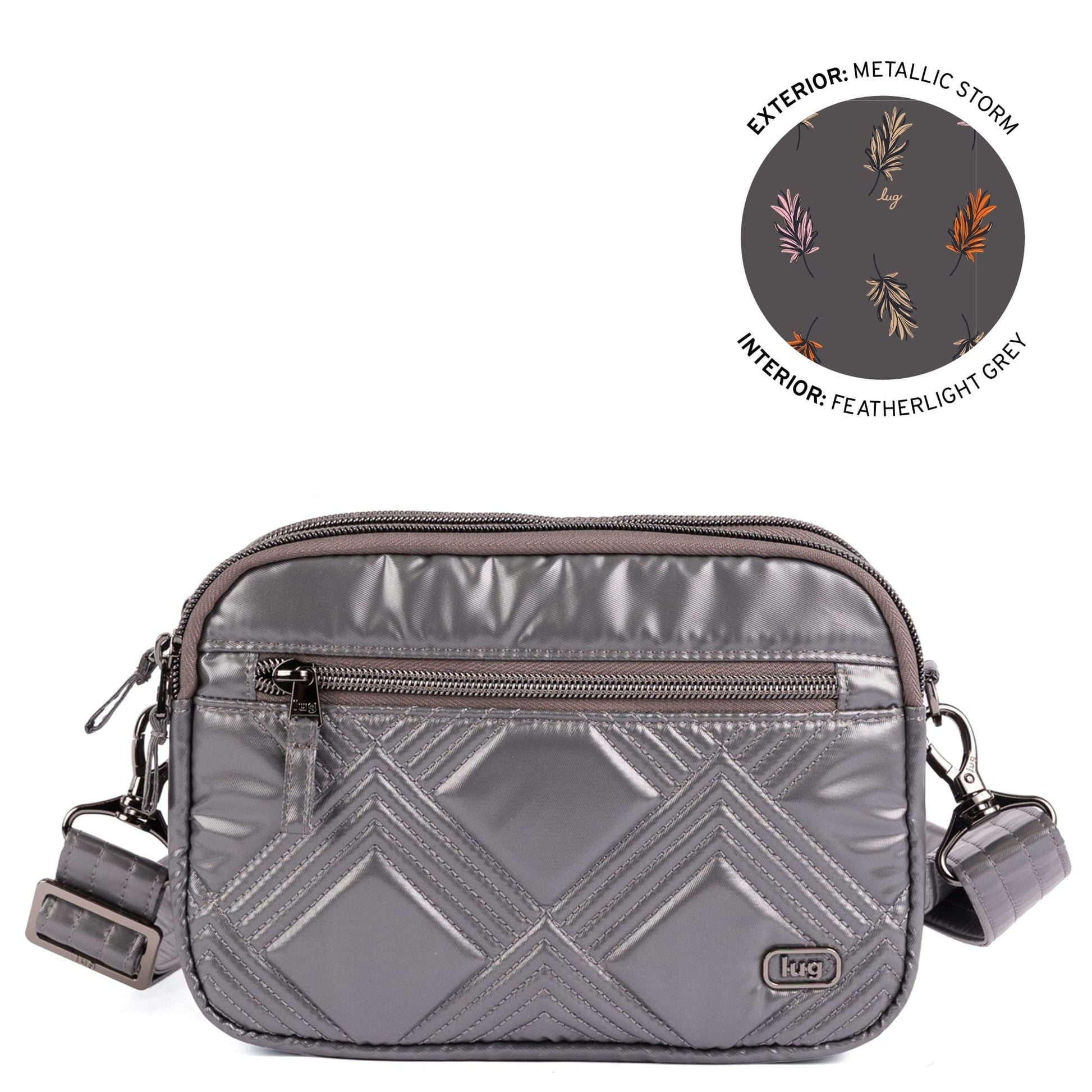 Super Coupe 2 Convertible Crossbody Bag - METALLIC STORM - 25974_Super-Coupe-2_Metallic-Storm_Angle_01