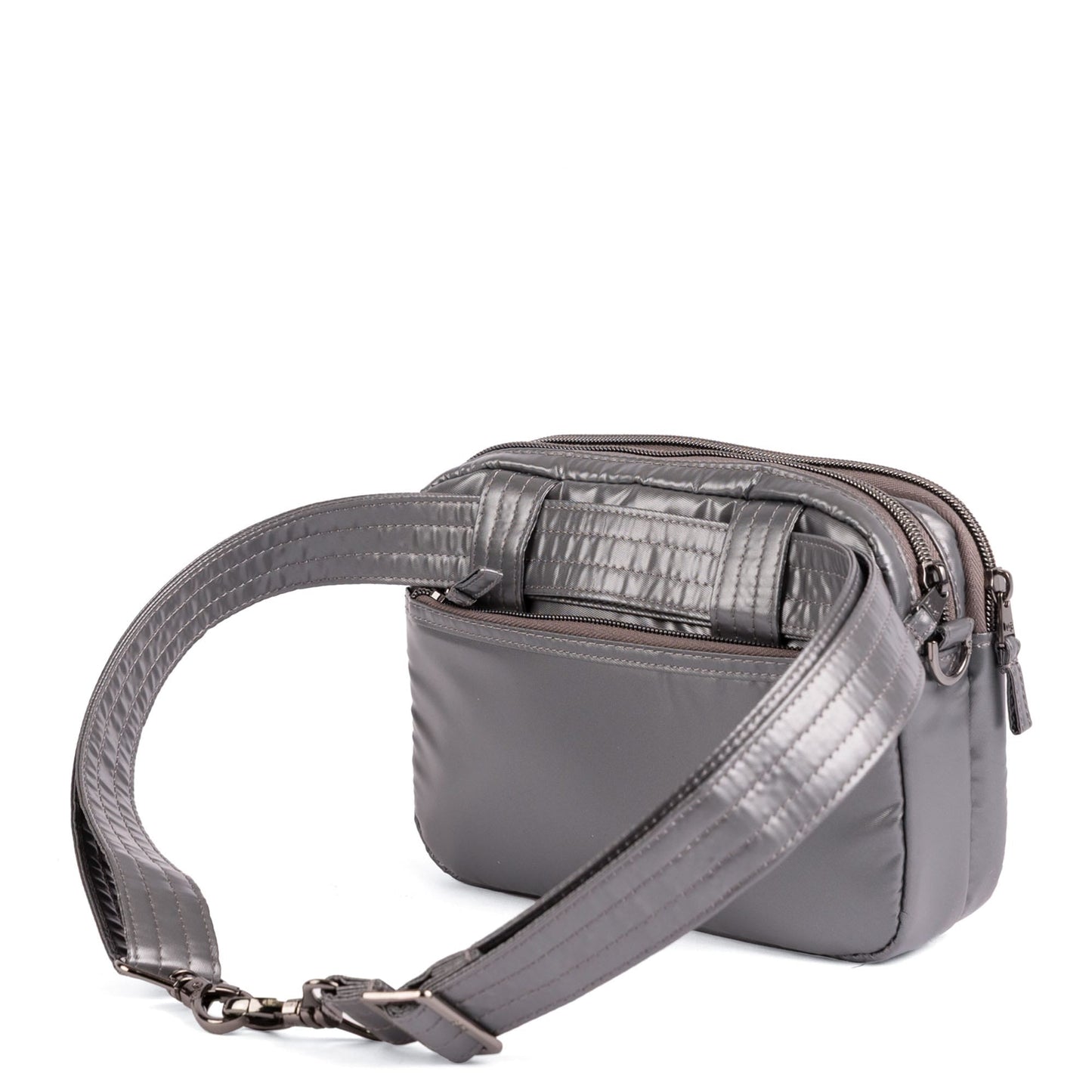 Super Coupe 2 Convertible Crossbody Bag - METALLIC STORM - 25974_Super-Coupe-2_Metallic-Storm_Angle_04