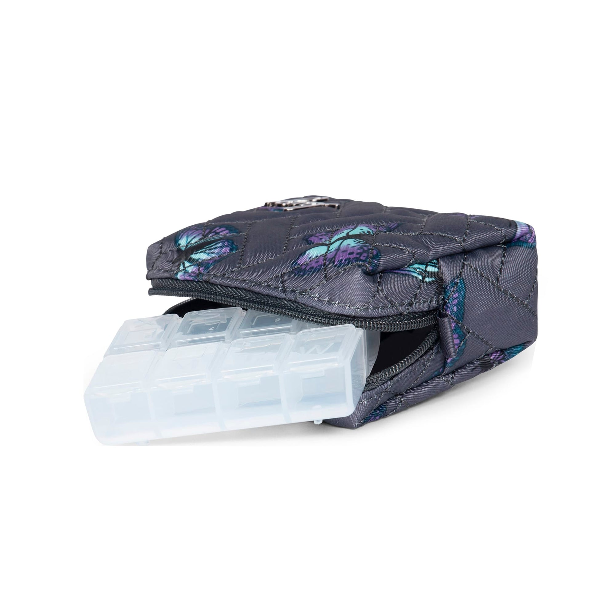 Choo Choo Mini Pill Box - BUTTERFLY GREY - ChooChooMini_ButterflyGrey_05