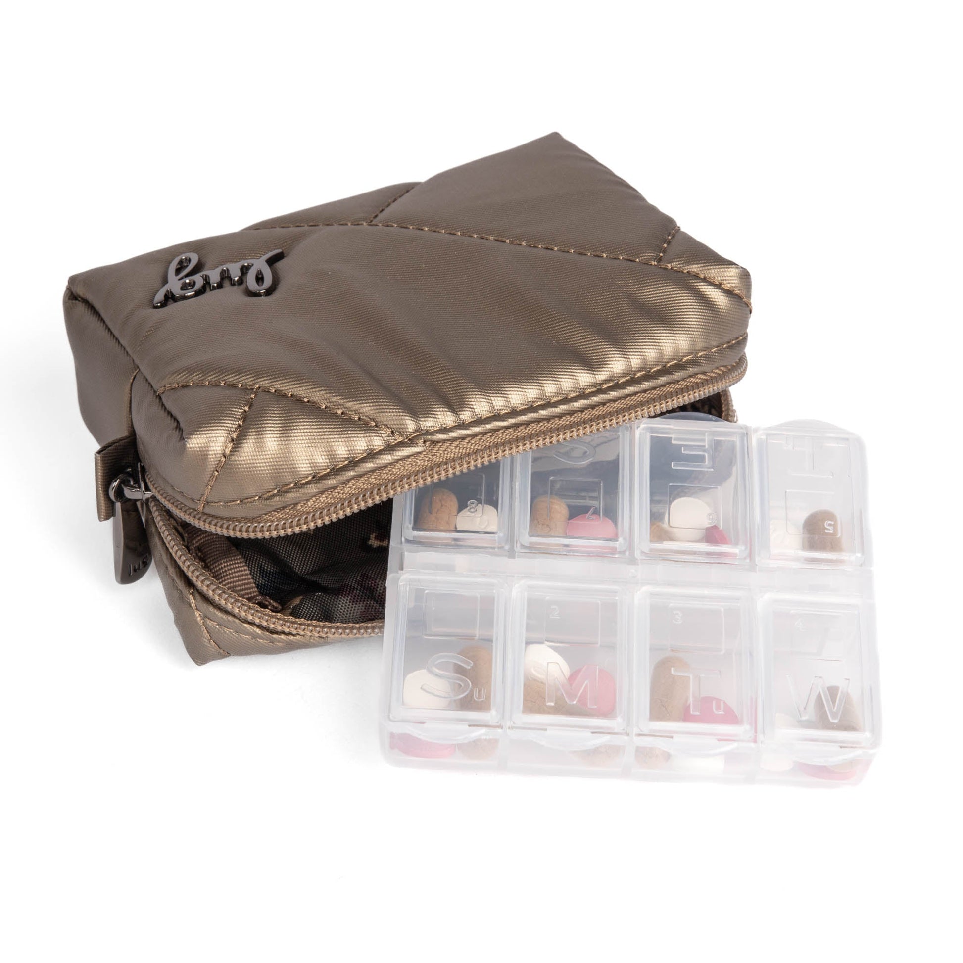 Choo Choo Mini Pill Box - METALLIC WALNUT - ChooChooMini_MetallicWalnut_06