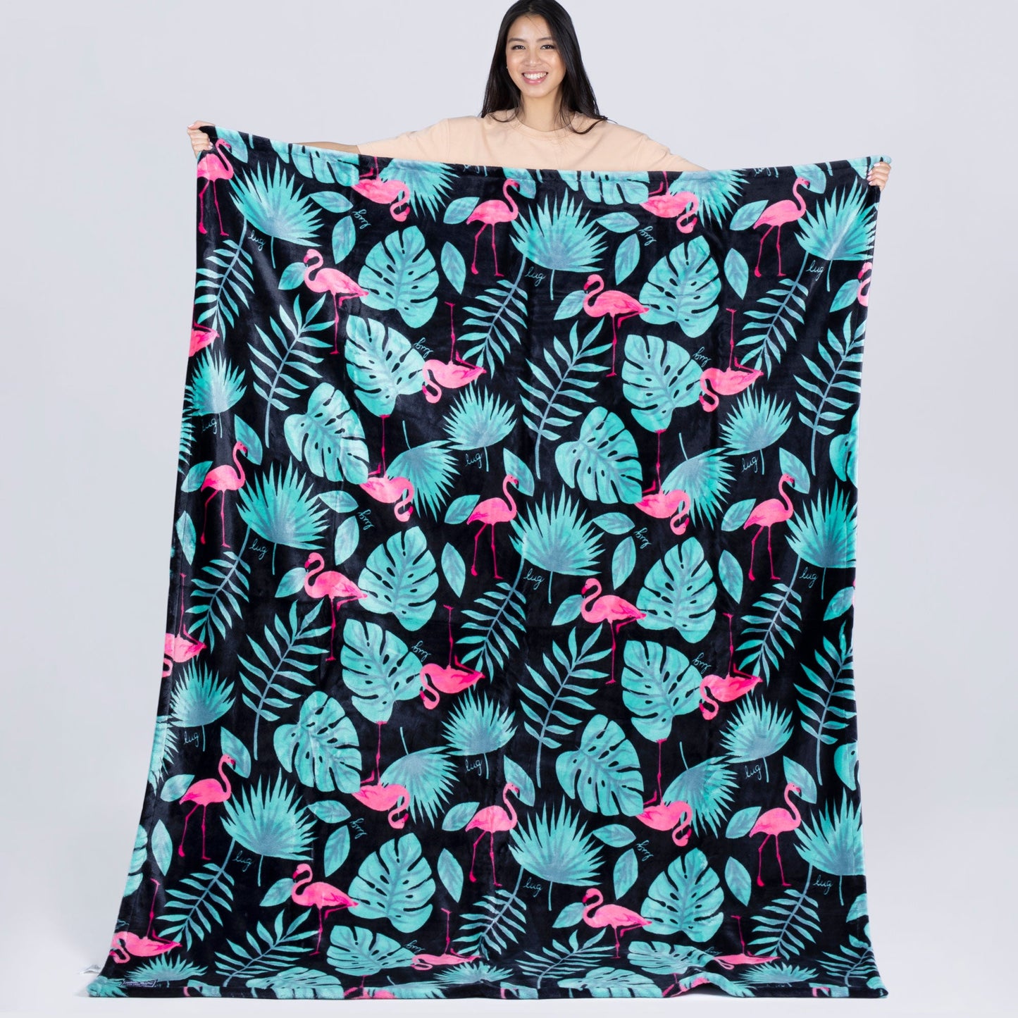 Cuddle Throw Blanket - FLAMINGO BLACK - CuddleThrow_FlamingoBlack_Lifestyle