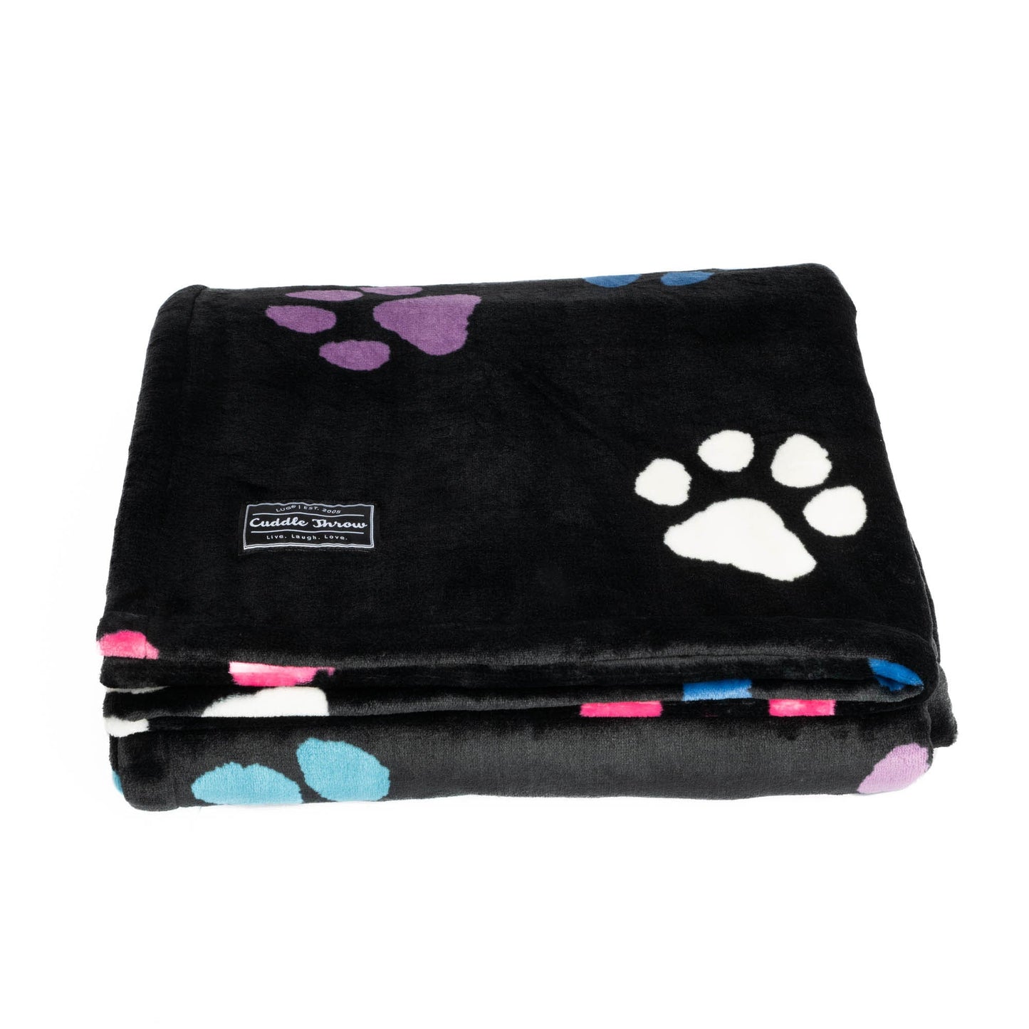 Cuddle Throw Blanket - PAWS BLACK 2 - CuddleThrow_Paws_01_hrdsdz