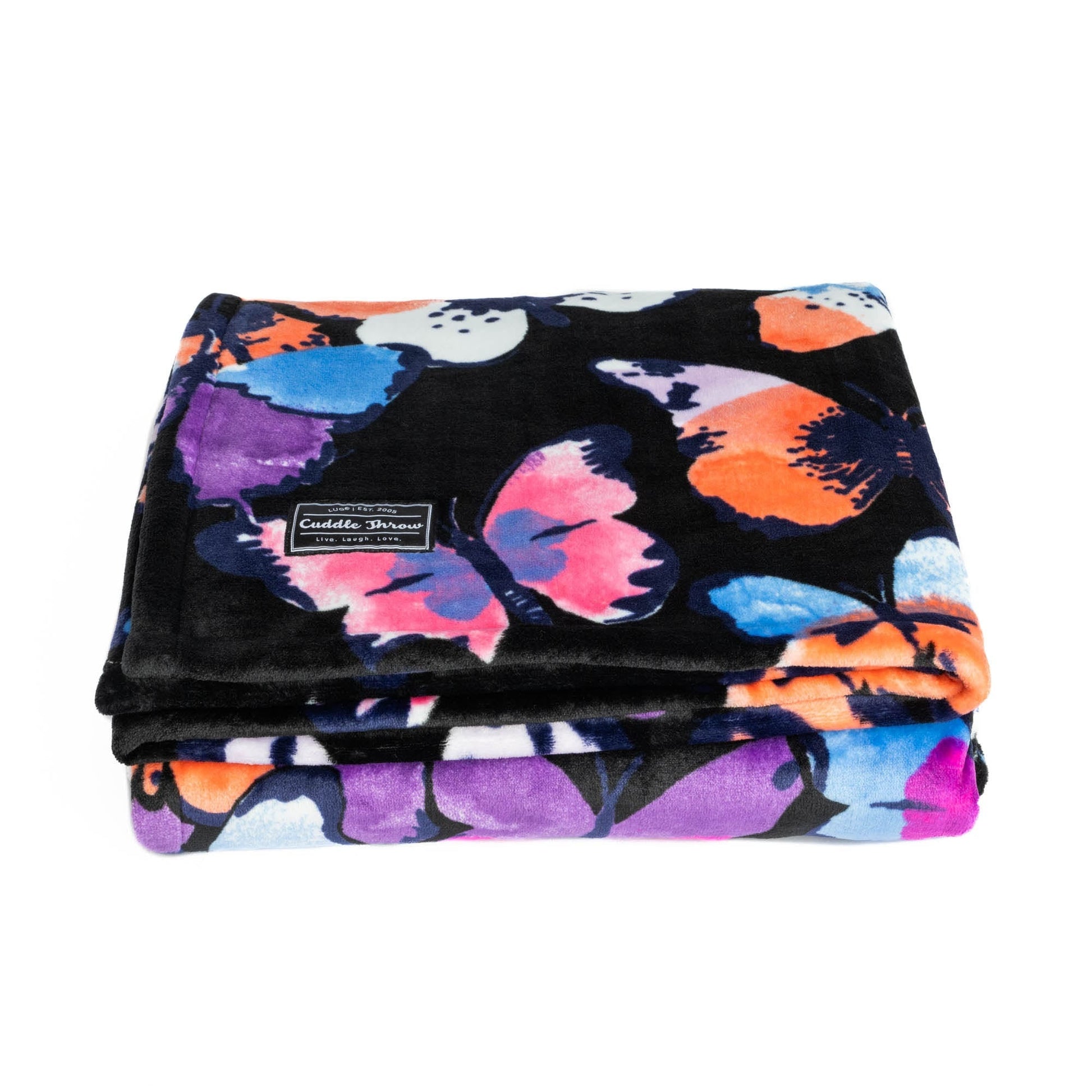 Cuddle Throw Blanket - WATERCOLOR BUTTERFLIES - CuddleThrow_WatercolourButterflies_01_rnnkhb