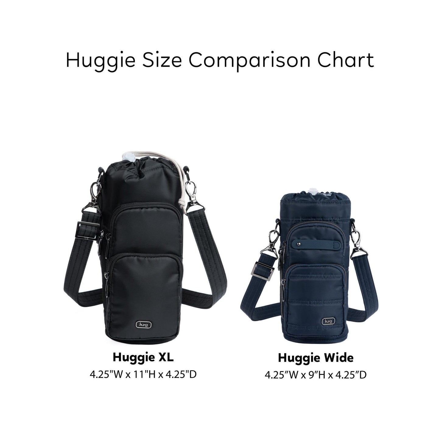 Huggie Wide Crossbody Water Bottle Holder with Charm Bar