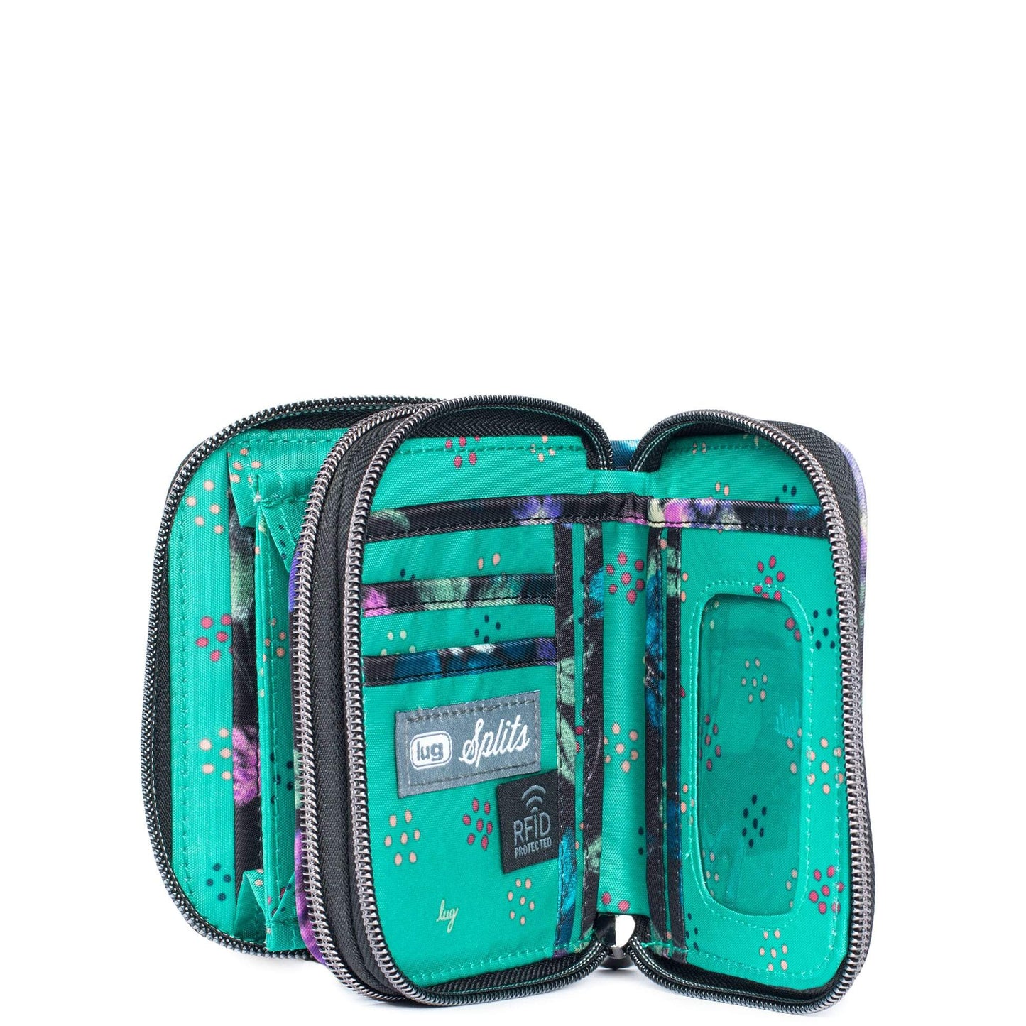 Splits Compact RFID Wallet - BLOOM BLACK - Splits2_BloomBlack_05_ac882982-6b64-4b0d-ad47-b97edbf7b171