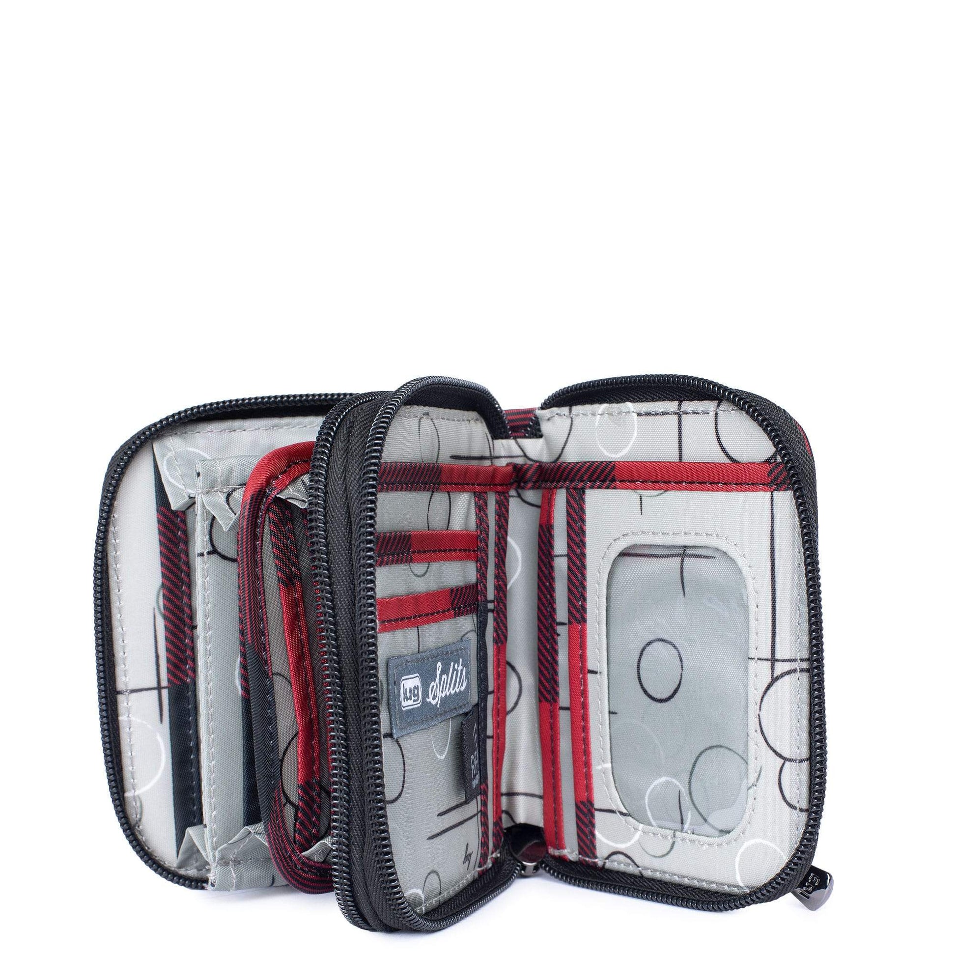 Splits Compact RFID Wallet - BUFFALO CHECK RED - Splits_BuffaloCheckRed_05