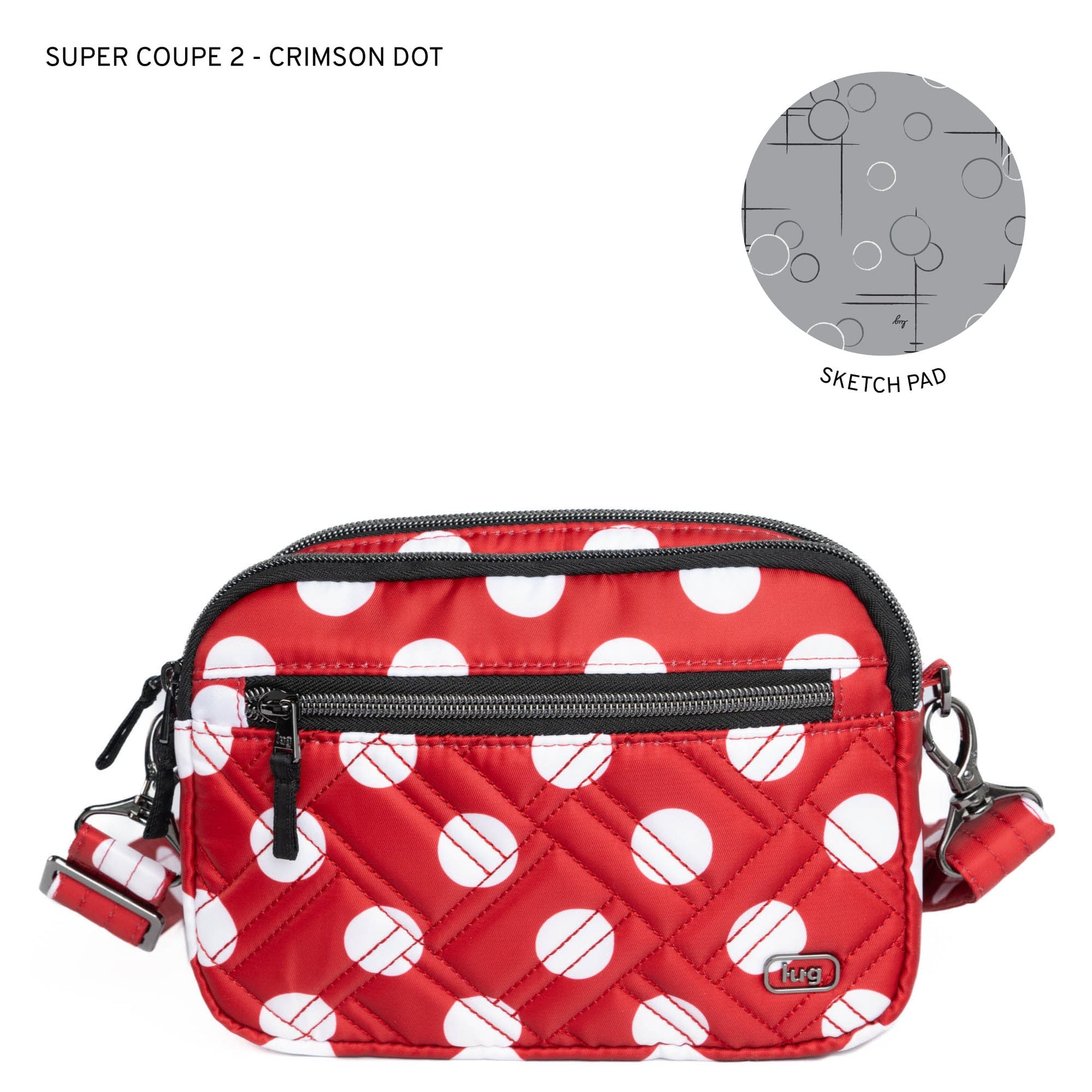 Super Coupe 2 Convertible Crossbody Bag - CRIMSON LARGE DOT - SuperCoupe2_CrimsonDotLL