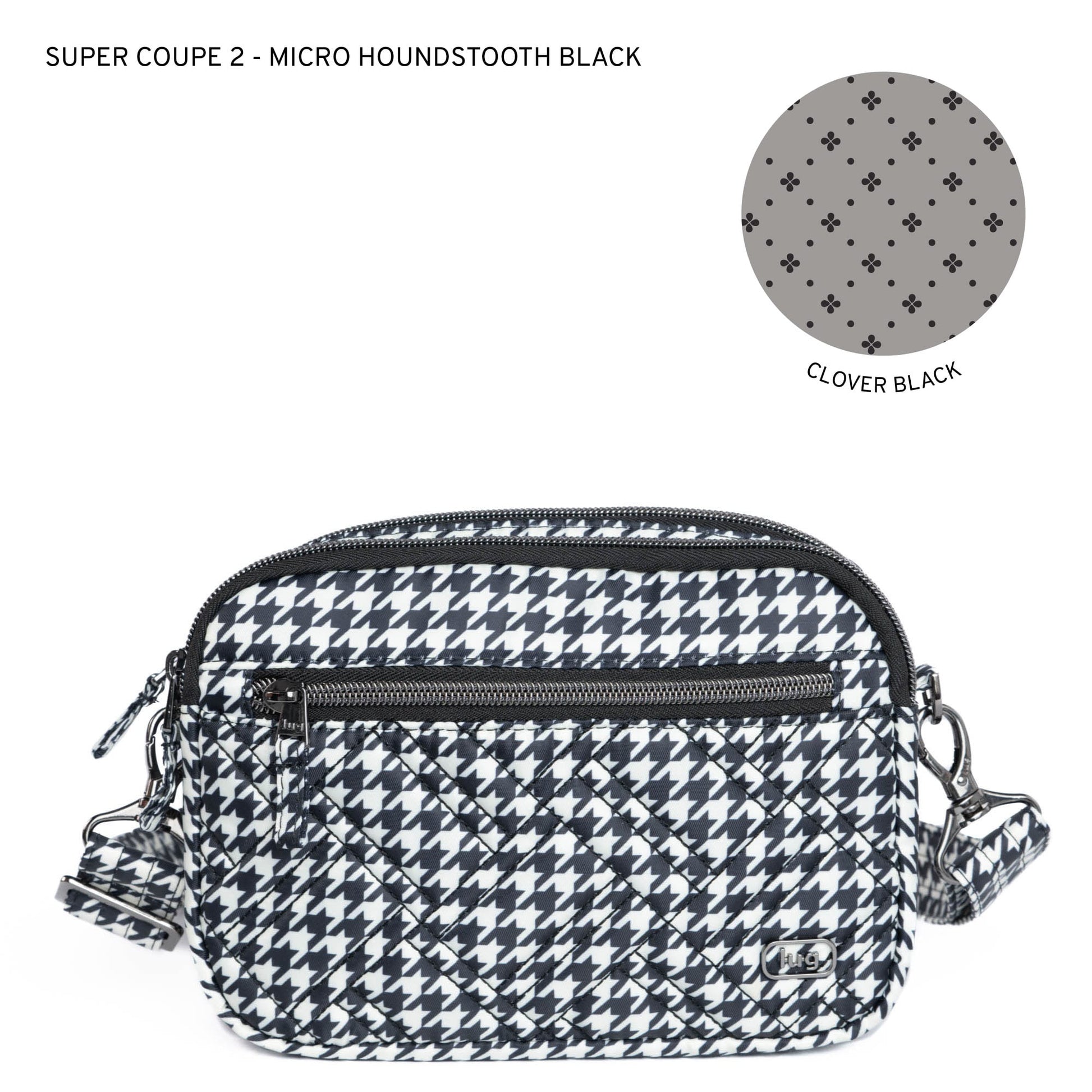 Super Coupe 2 Convertible Crossbody Bag - MICRO HOUNDSTOOTH BLACK - SuperCoupe2_MicroHoundstoothBlackLL