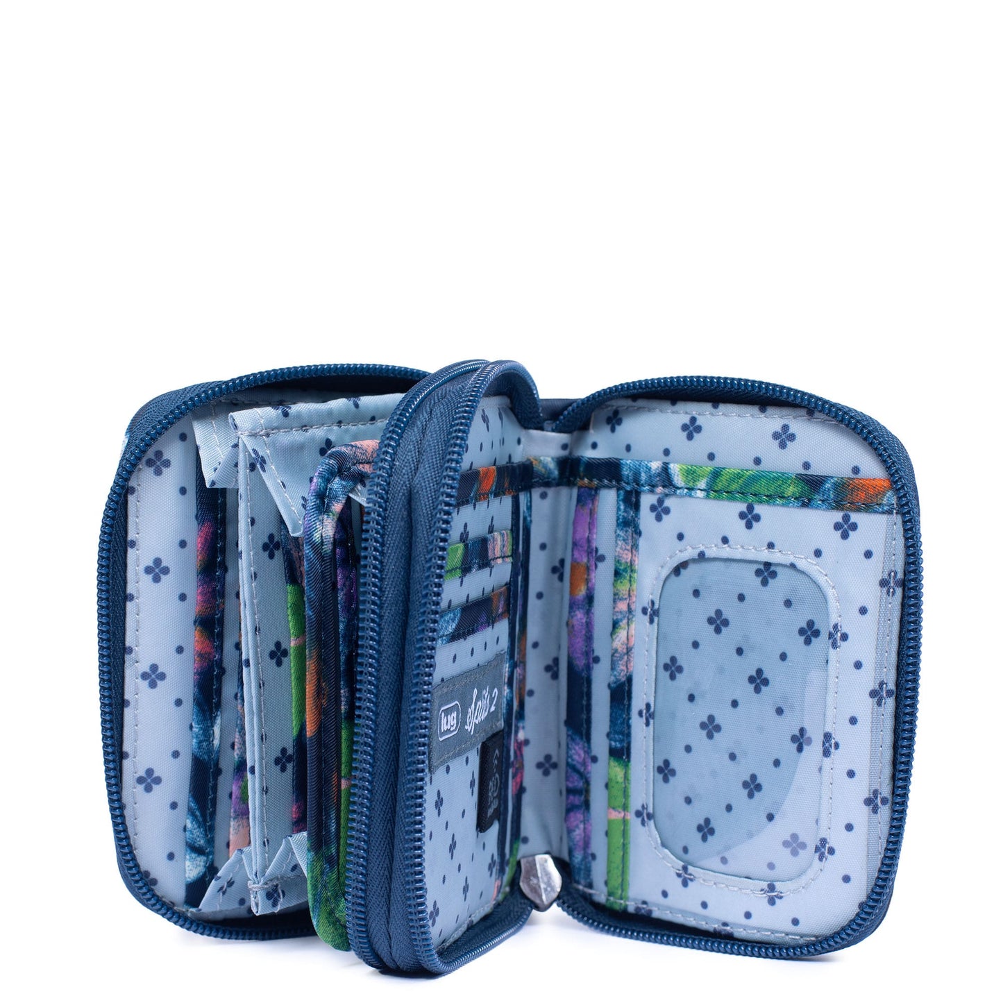 Splits Compact RFID Wallet - BLOOM NAVY - splits2_BloomNavy_05